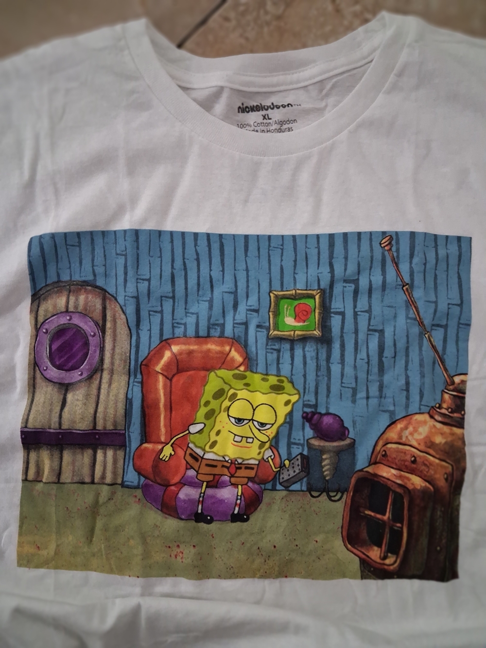 Nickelodeon White SpongeBob Meme Graphic Tee